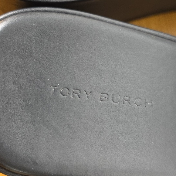 TORY BURCH Miller Wedge Platform Leather Sandals Black Excellent US 9.5M - Picture 11 of 16